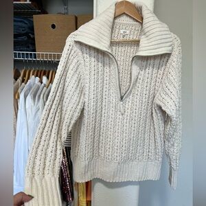 AERIE Knit Zip Up Sweater